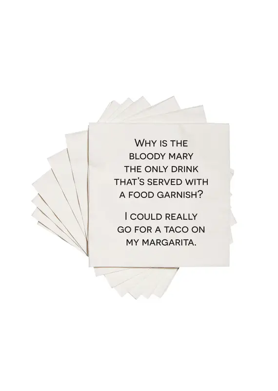 ellembee gift Why Is the Bloody Mary Funny Printed Cocktail Napkins