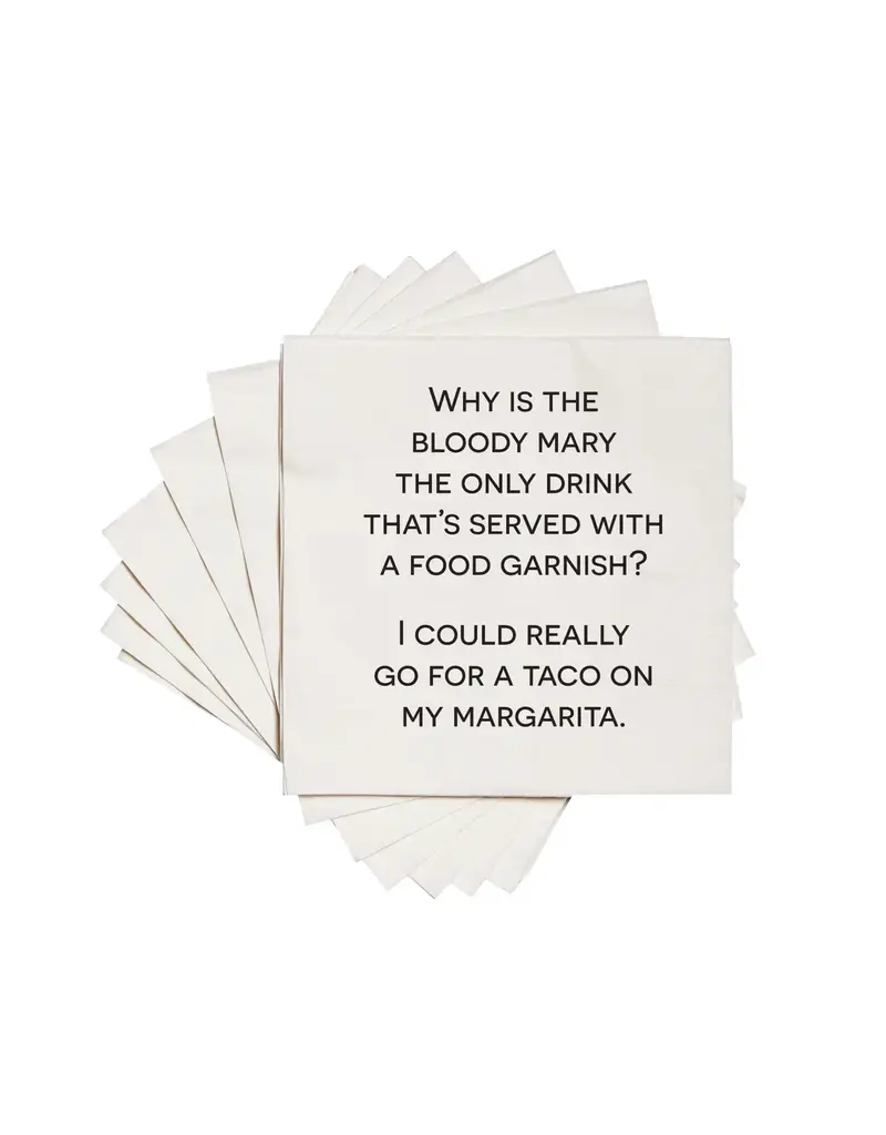 ellembee gift Why Is the Bloody Mary Funny Printed Cocktail Napkins