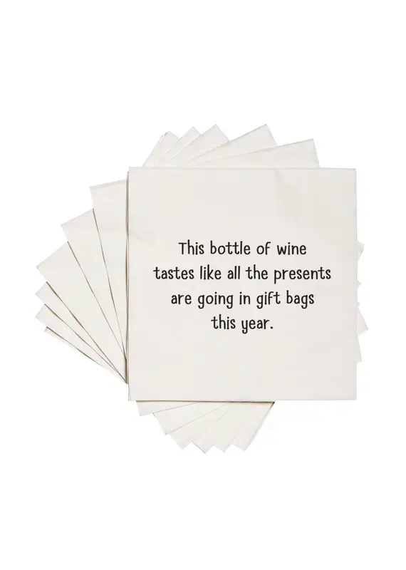 ellembee gift This Bottle of Wine Tastes - Gift Bags Cocktail Napkins