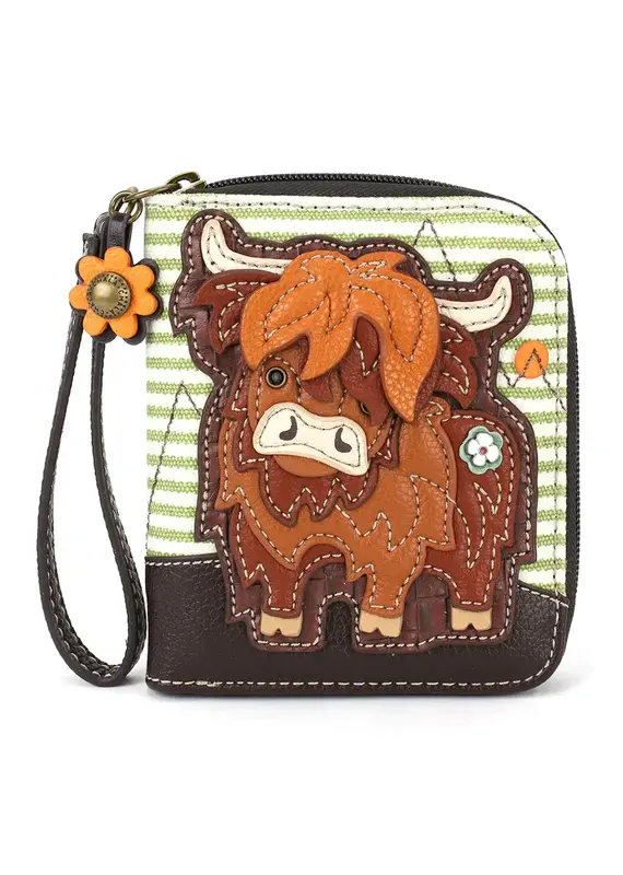 Chala Zip Around Wallet - Highland Cow