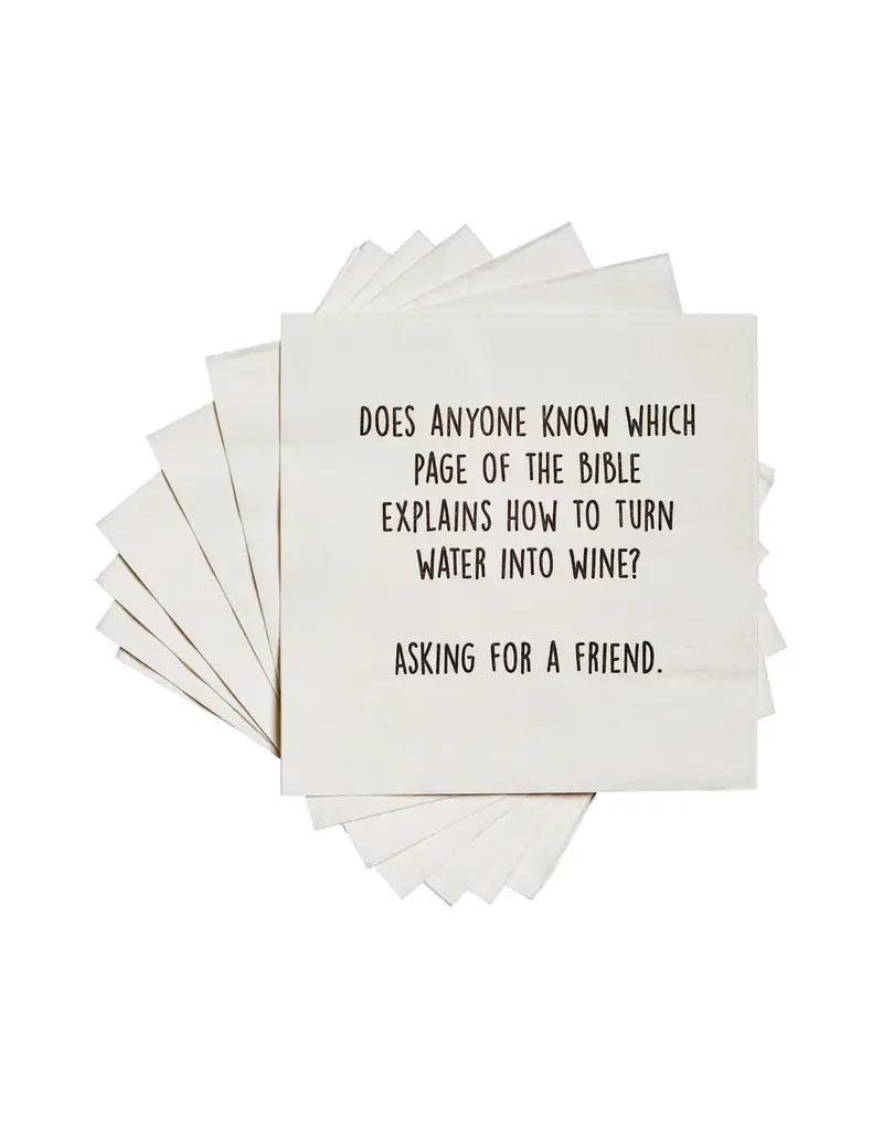 ellembee gift Does Anyone Know Which Page of the Bible Cocktail Napkins