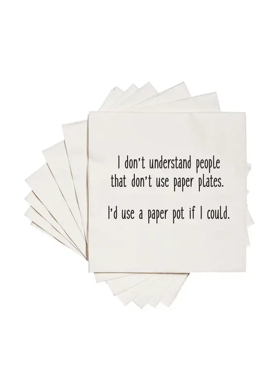 ellembee gift I'd Use A Paper Pot If I Could Printed Beverage Napkins