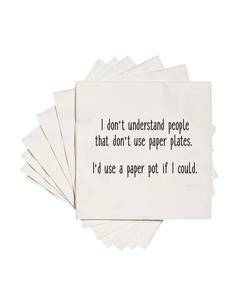 ellembee gift I'd Use A Paper Pot If I Could Printed Beverage Napkins