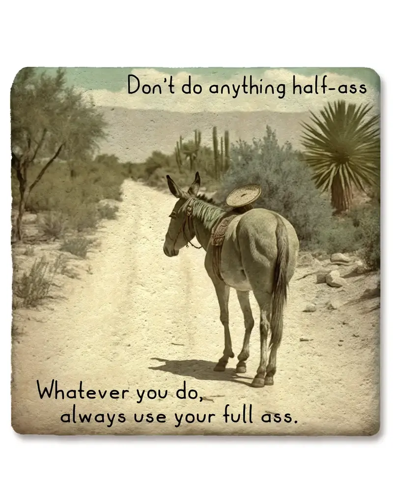 Tipsy Coasters & Gifts Don't Do Anything Half-Ass Coaster