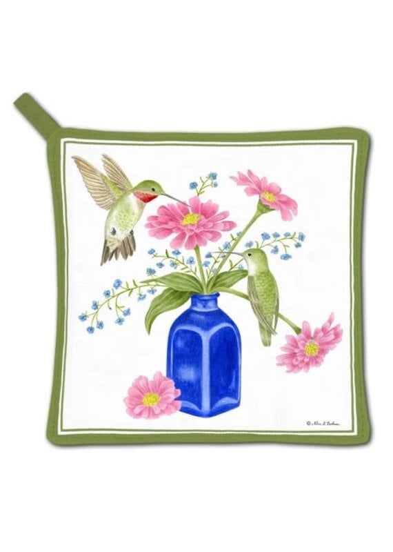 Alice Cottage Potholder Cobalt Vase