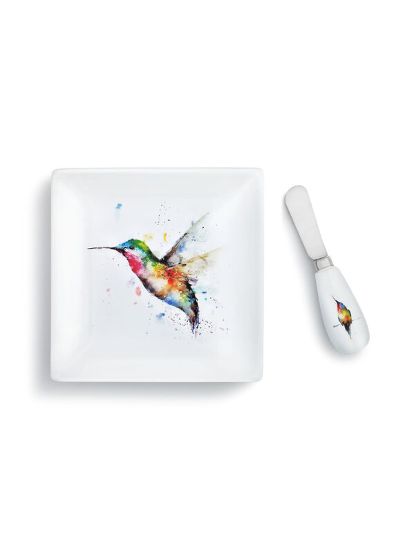 Plate w Spreader Hummer & Flower