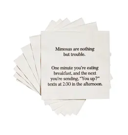 ellembee gift Mimosas Are Nothing But Trouble Funny Cocktail Napkins