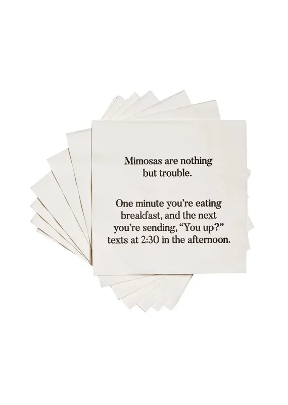 ellembee gift Mimosas Are Nothing But Trouble Funny Cocktail Napkins