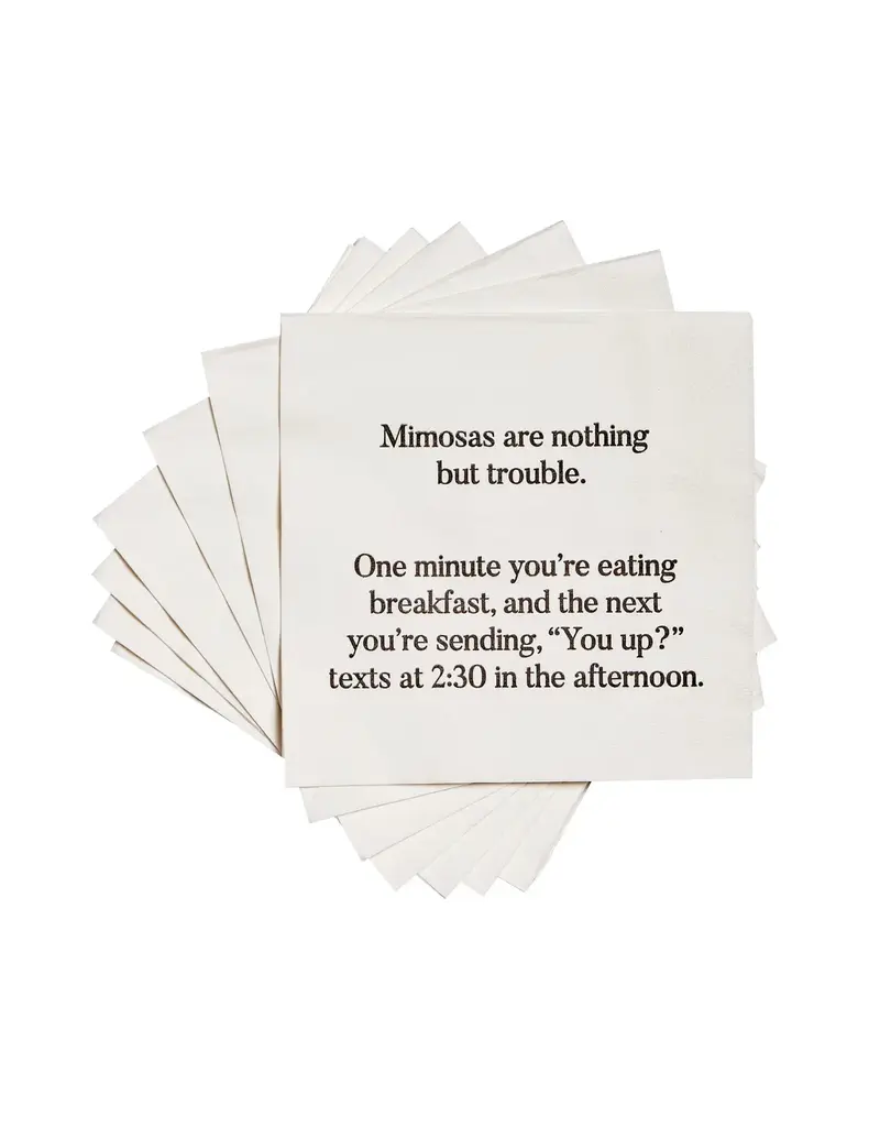 ellembee gift Mimosas Are Nothing But Trouble Funny Cocktail Napkins