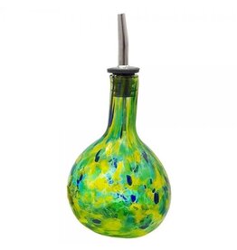 Entertaining Essentials Yellow/Green Blown Glass Cruet