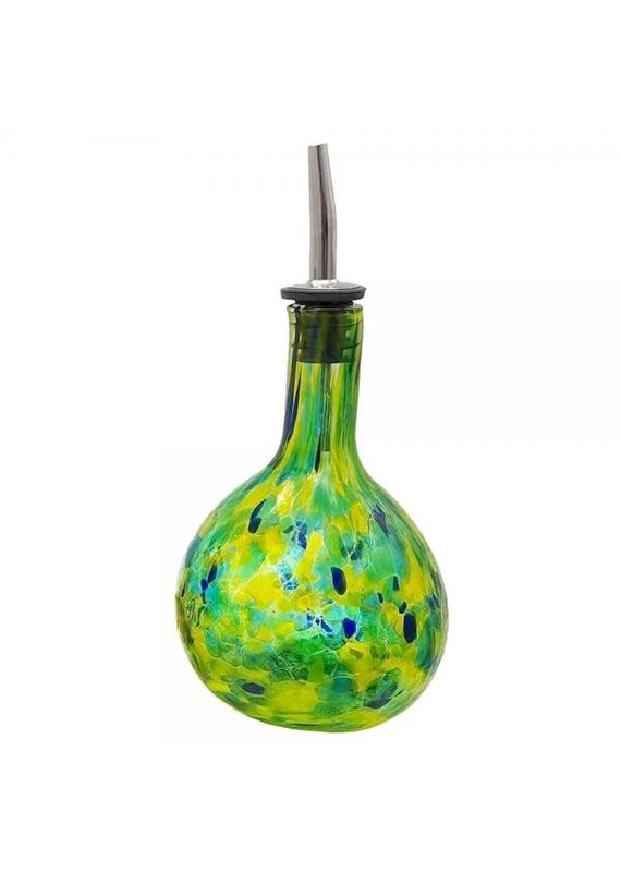 Entertaining Essentials Yellow/Green Blown Glass Cruet