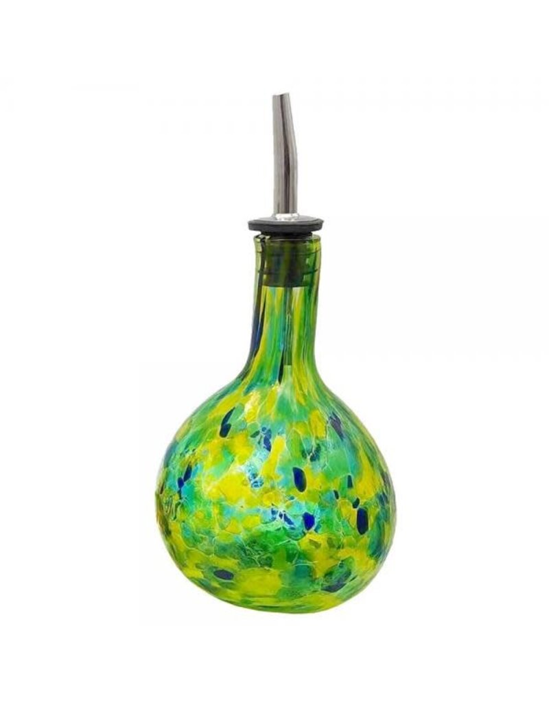Entertaining Essentials Yellow/Green Blown Glass Cruet