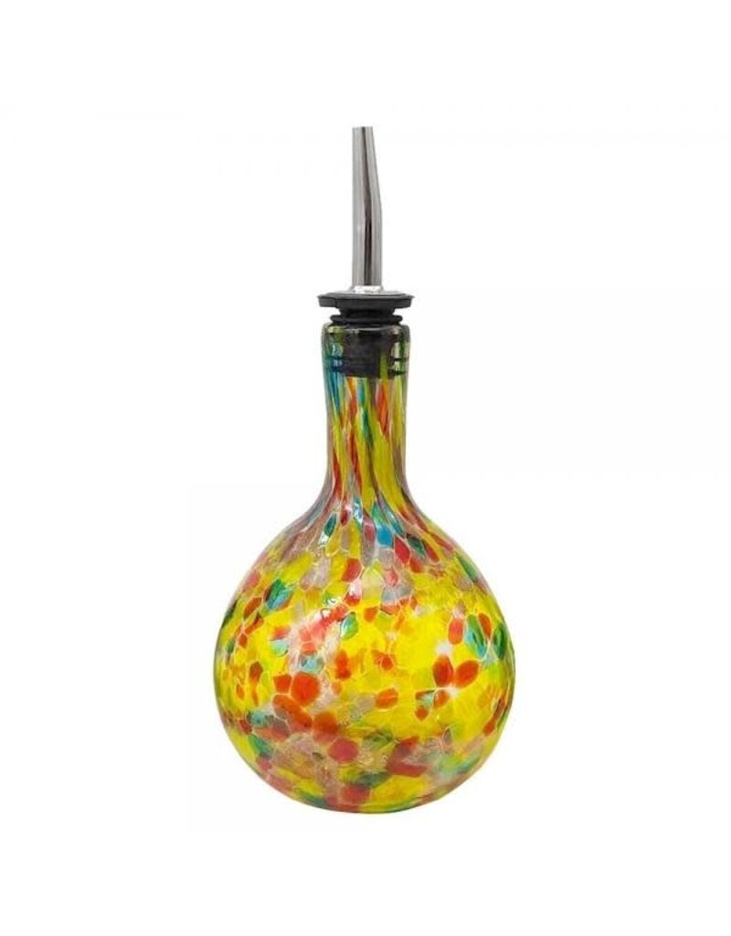 Entertaining Essentials Red/Yellow Blown Glass Cruet