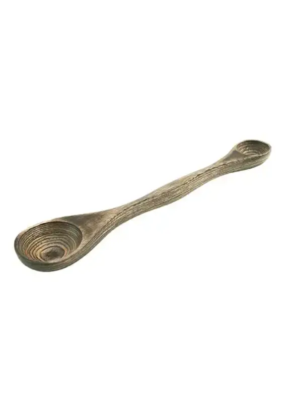 Island Bamboo 9" Black Pakka Double Measuring Spoon