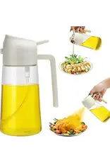 Otterware Oil Sprayer for Cooking, 2 in 1 Olive Oil Dispenser Bottle for Kitchen, 16oz White