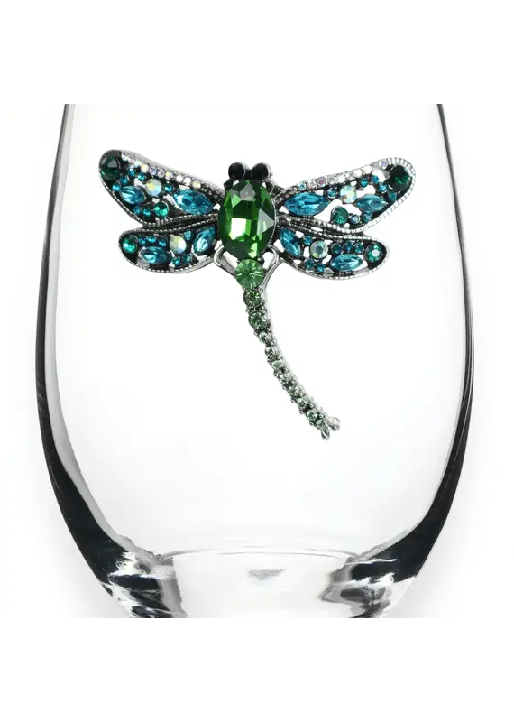 The Queens' Jewels Dragonfly Jeweled Stemless Wine Glass