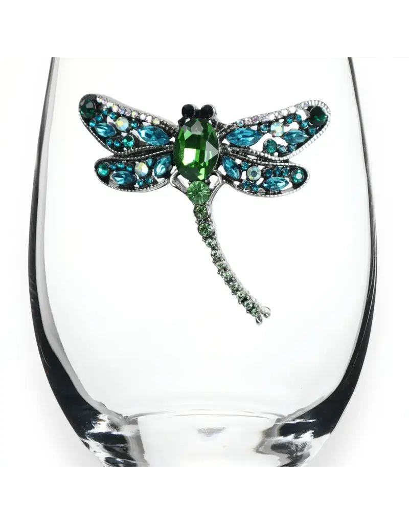 The Queens' Jewels Dragonfly Jeweled Stemless Wine Glass