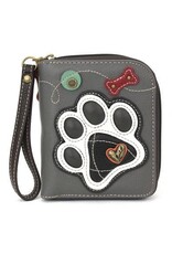 Chala Zip-Around Wallet Paw Print Gray