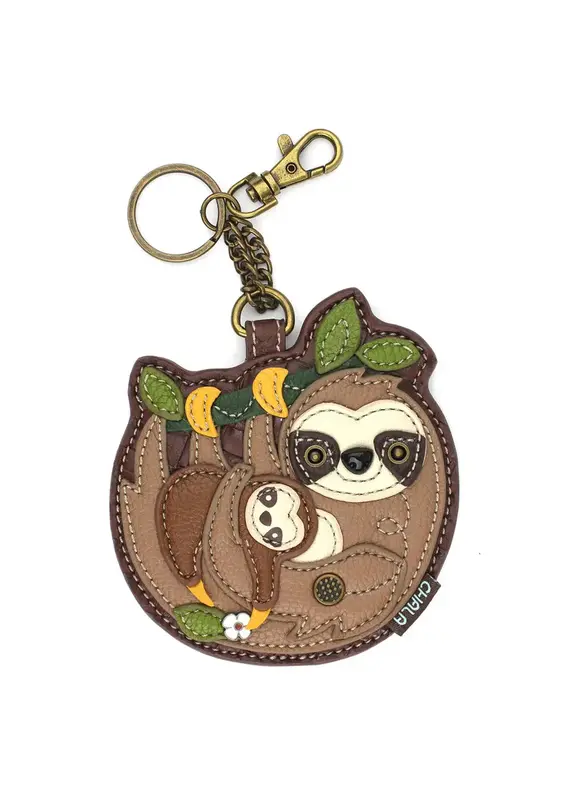 Chala Coin Purse / Key Fob - Sloth Family