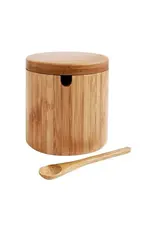 HIC - Harold Import Co. Bamboo Salt Box with Lid & Spoon 7oz - Kitchen Storage