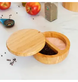 Totally Bamboo Salt Keeper Duet Salt Cellar Storage Box