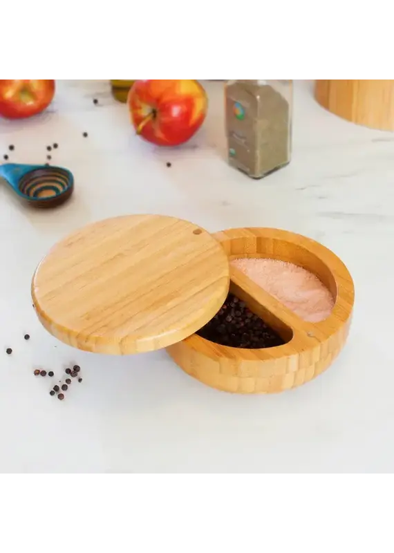 Totally Bamboo Salt Keeper Duet Salt Cellar Storage Box