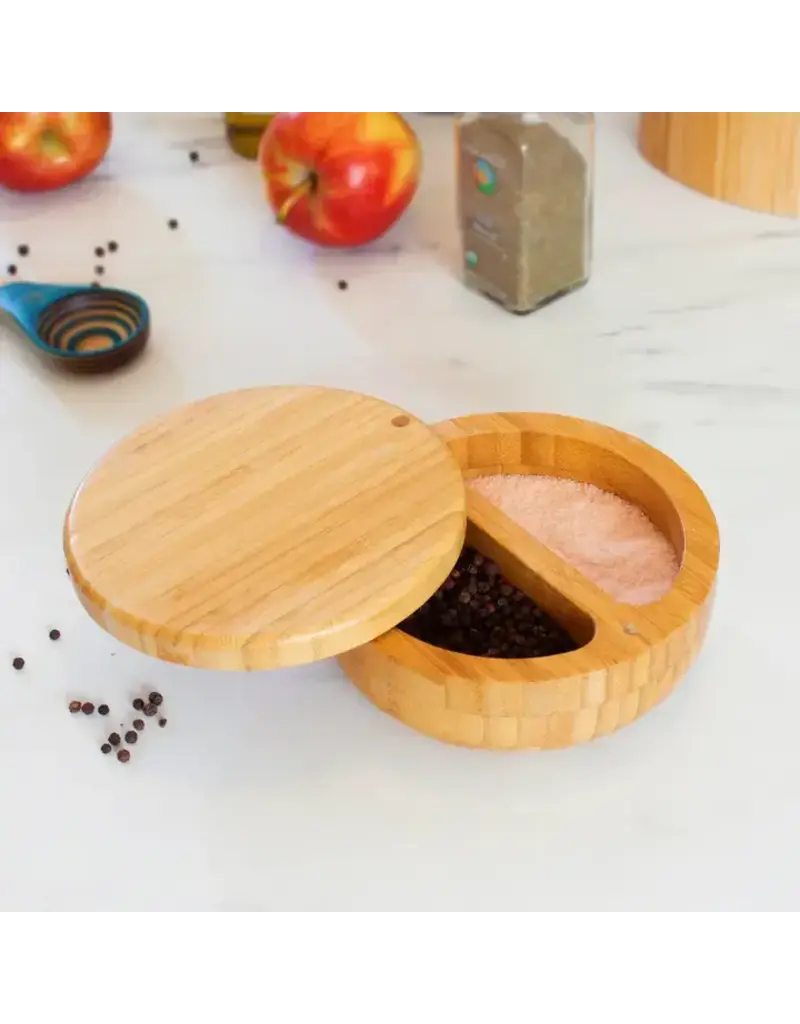 Totally Bamboo Salt Keeper Duet Salt Cellar Storage Box