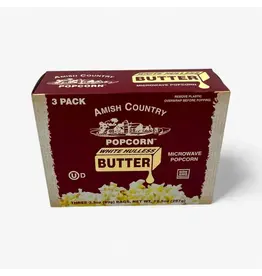 Amish Country Microwave Buttery White Popcorn 3pk