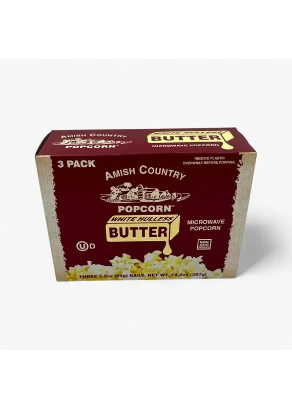 Amish Country Microwave Buttery White Popcorn 3pk