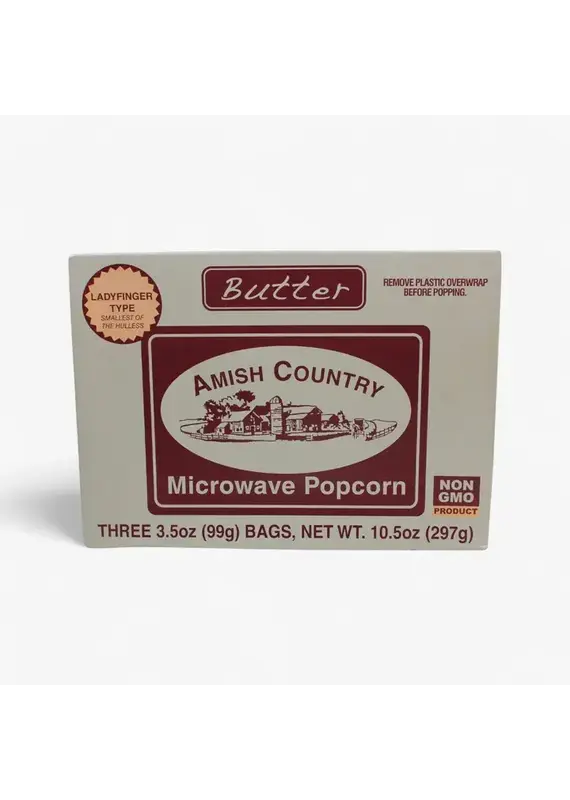 Amish Country Microwave Ladyfinger Butter Popcorn 3pk