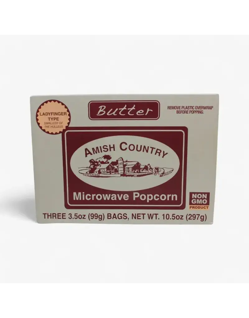 Amish Country Microwave Ladyfinger Butter Popcorn 3pk