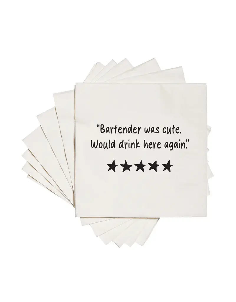 ellembee gift Bartender Was Cute | Funny Cocktail Napkins