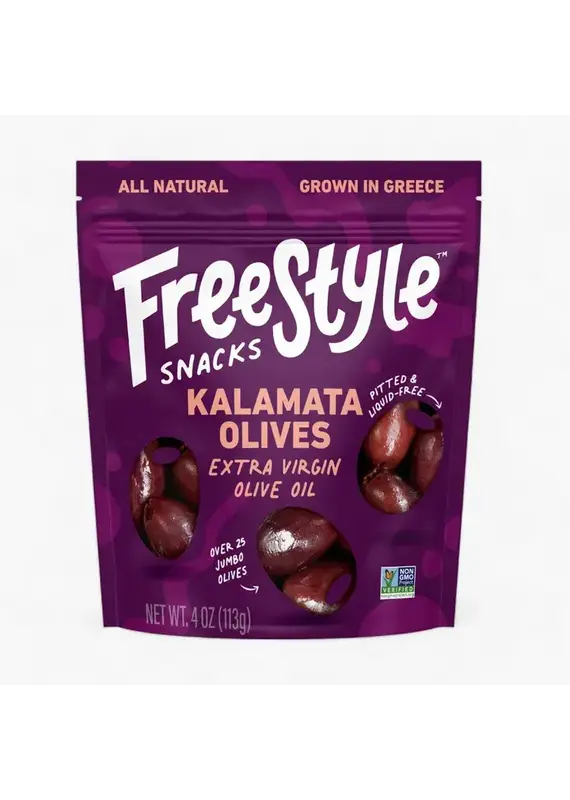 Freestyle Snacks Kalamata Olives - Extra Virgin Olive Oil 4oz