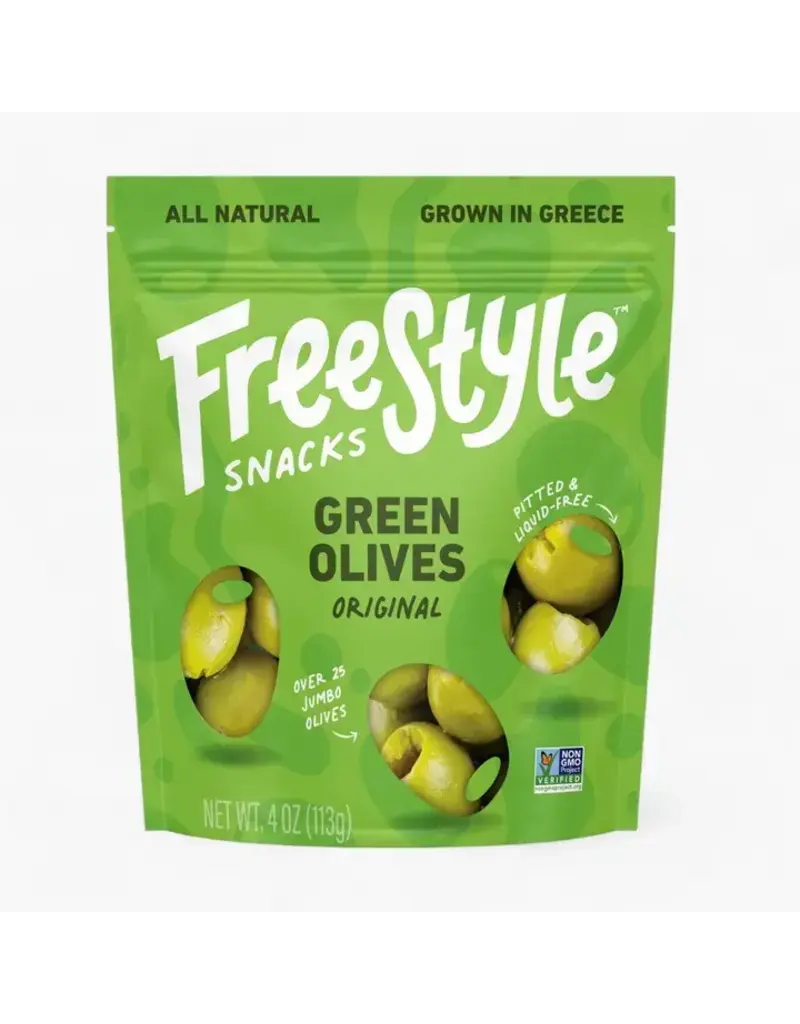 Freestyle Snacks Green Olives Original 4oz