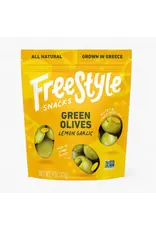 Freestyle Snacks Green Olives Lemon Garlic 4oz