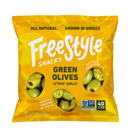 Freestyle Snacks Green Olives Lemon Garlic 1.1oz