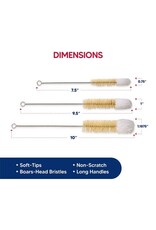 HIC - Harold Import Co. Soft Tip Cleaning Brushes, Set of 3