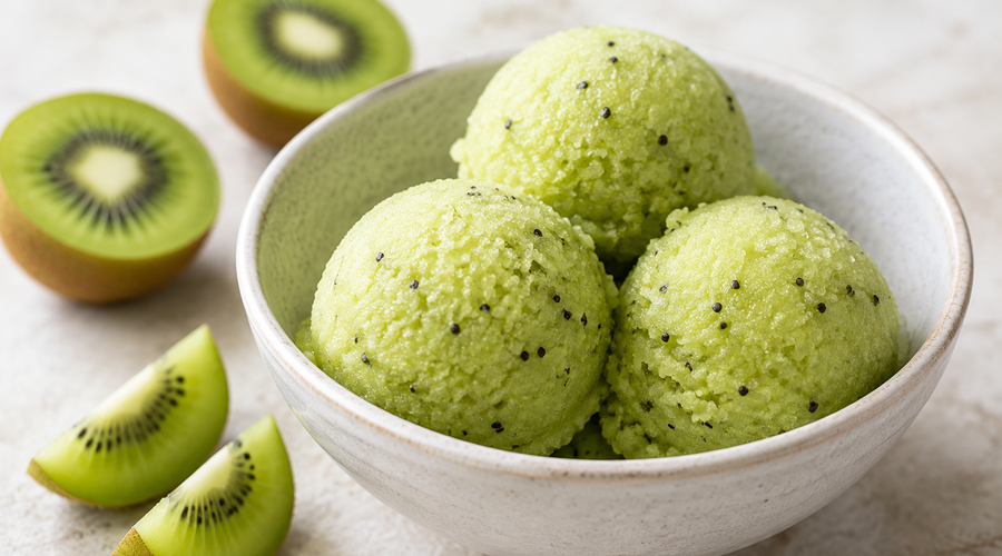 Kiwi Lemon Olive Oil Sorbet