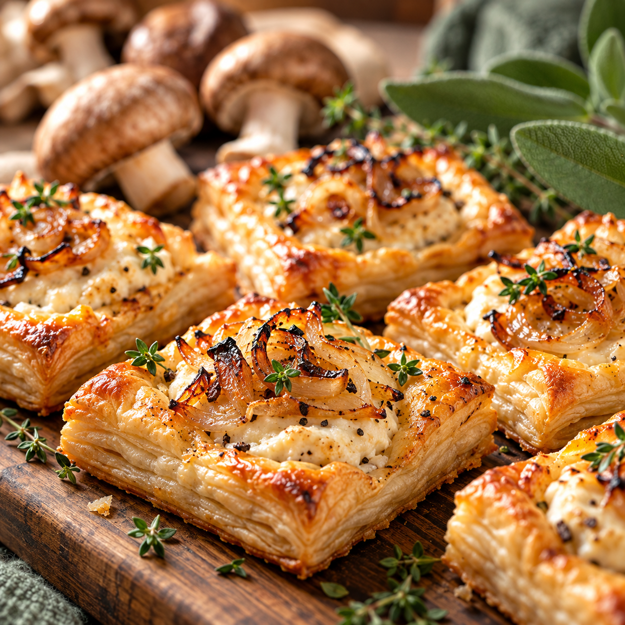 Savory Ricotta Puff Pastry Bites