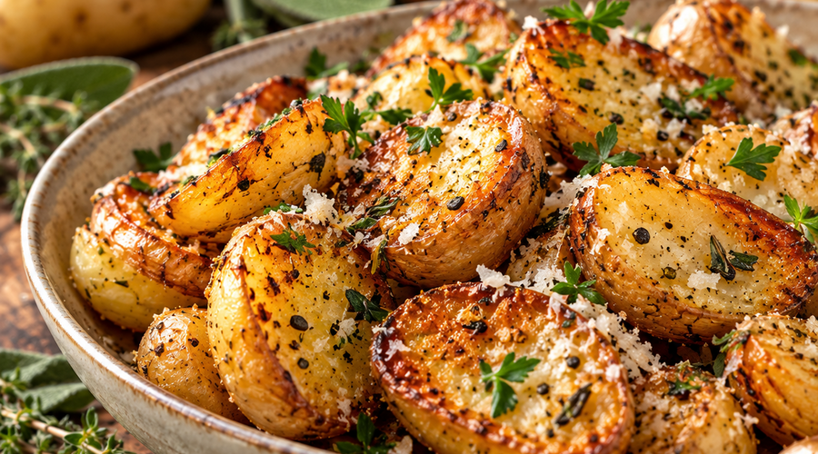 Crispy Parmesan Herb Potatoes