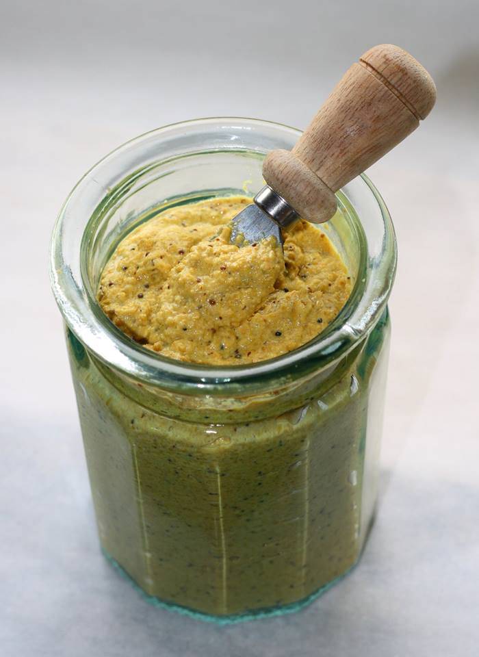 Serrano Honey Vinegar Mustard with Garlic Olive Oil