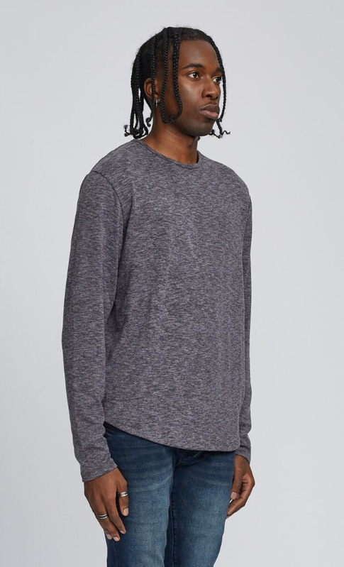 Kuwalla Tee Long Sleeve Slub Hi-Lo, Pelican, KUL-LSS2285