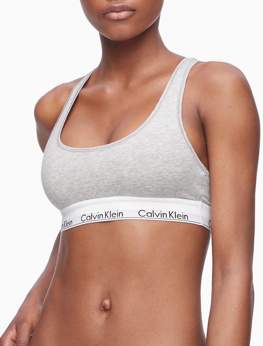 Calvin Klein Womens Modern Cotton Logo-Band Triangle Bralette 