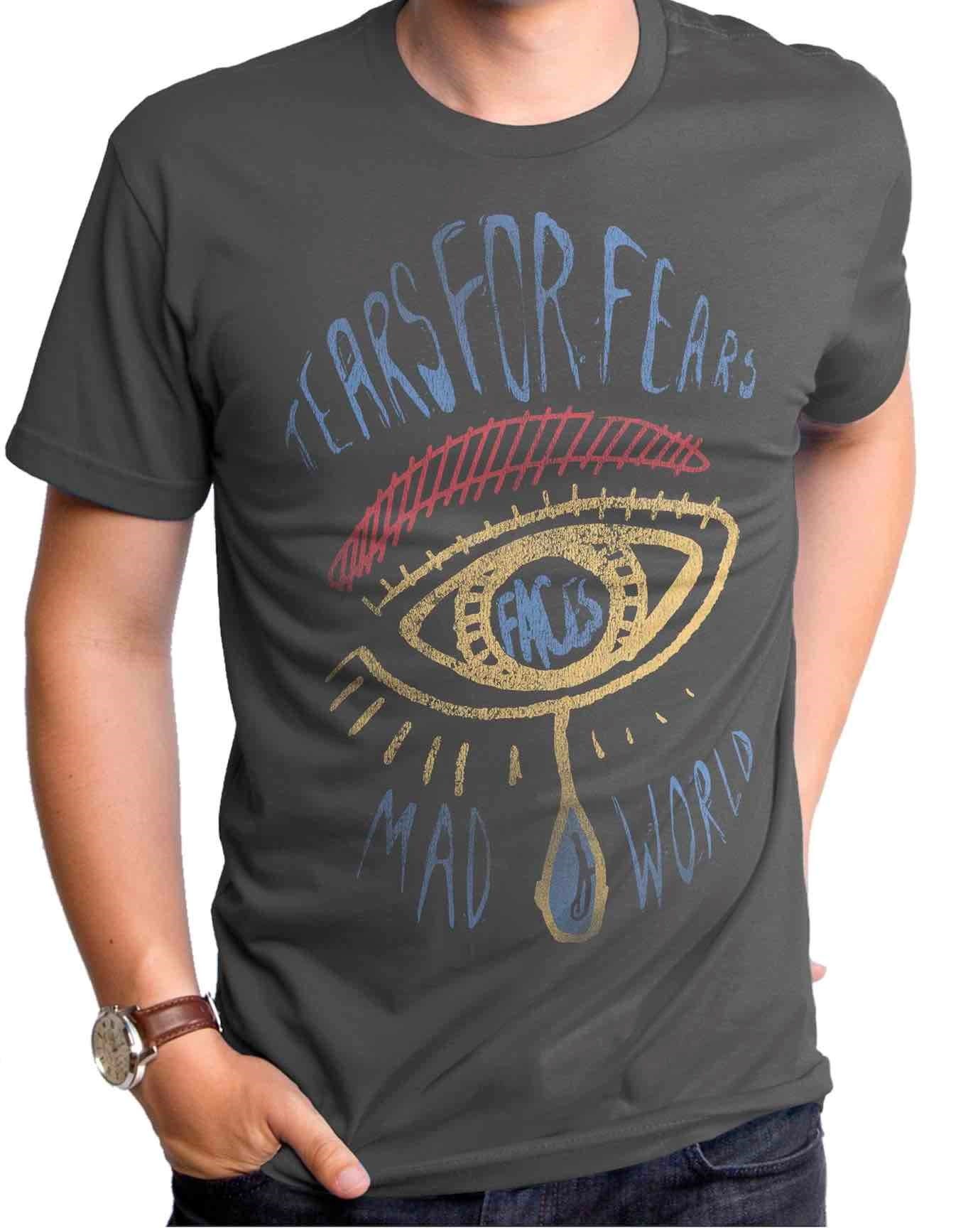 Mad World Music T-shirt Tears for Fears Lyrics Inspired 