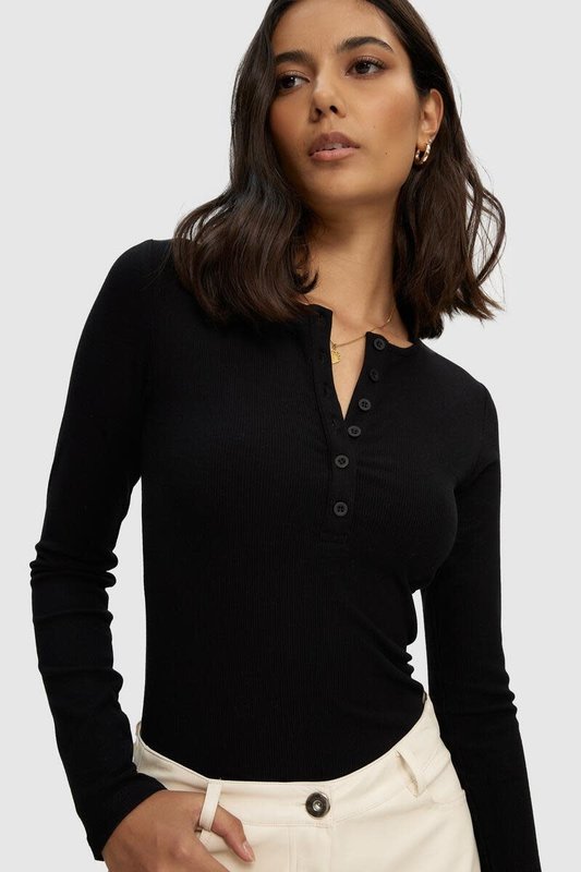 Kuwalla Kuwalla Femmes Ribbed Button Down Henley WKUL-RBH467