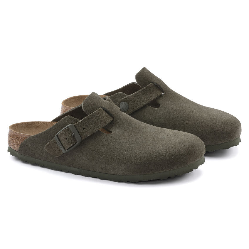 Shop BIRKENSTOCK BOSTON Unisex Suede Blended Fabrics Street Style