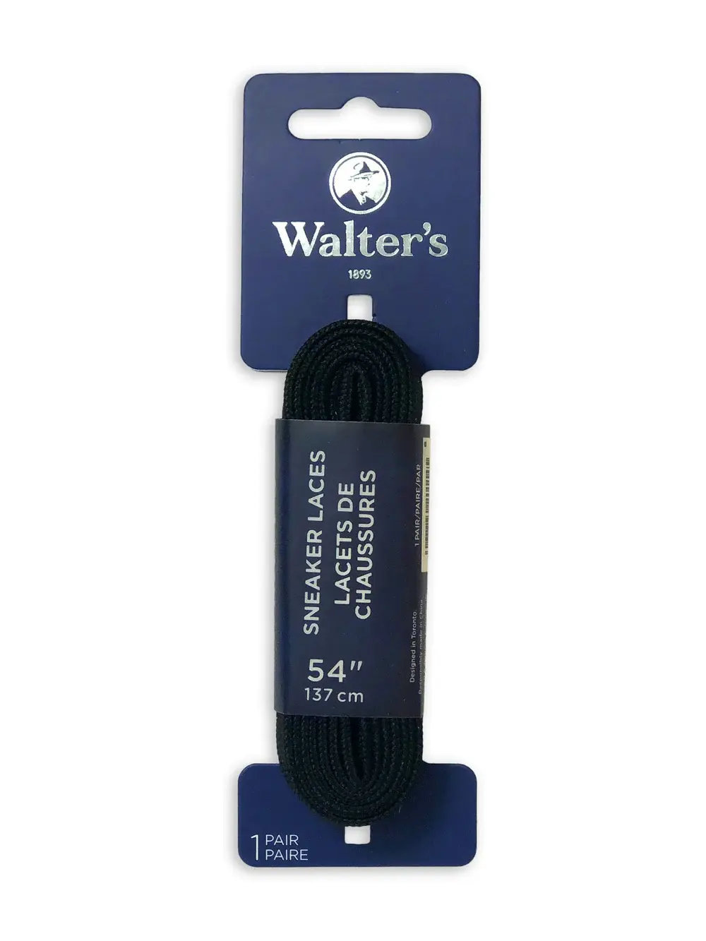 Walter's Shoe Care Walter's Sneaker Laces 443004133 54" Black Flat