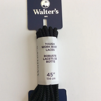 Walter's Shoe Care Walter's Tough Work Boot Laces 443004156 45" Black Round