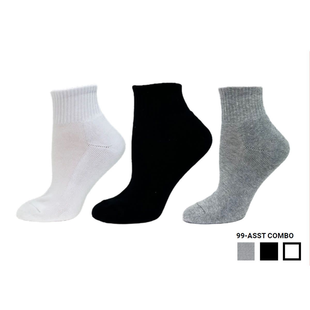 Key Socks Key Women's 6411 Sport 1/4 3 Pack