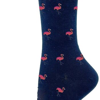 Key Socks Key Women's 6205 Design Flamingo 6-10 Cotton Sock